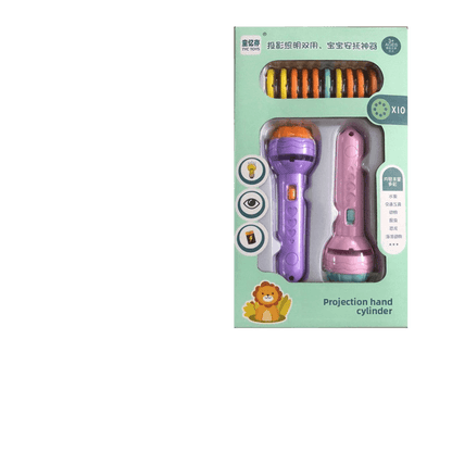 Kids Educational Projection Flashlight Toy with Dinosaur Fruit Number Cards - Price Value Store