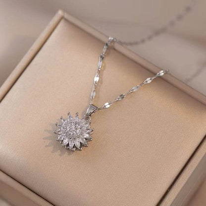 Light luxury rotatable sunflower necklace - Price Value Store