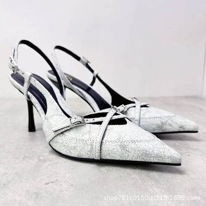 Jeans fabric high-heeled sandals - Price Value Store