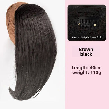 False hair band integrated high cranial top water ripple half head cover