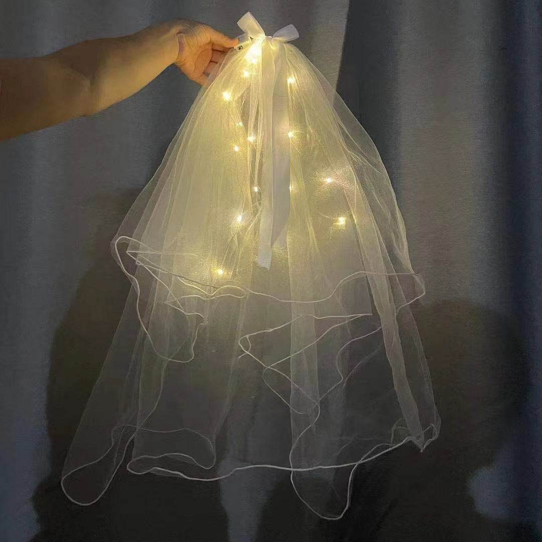 LED Light-Up Wedding Veil with Hair Clip for Women and Kids - Price Value Store