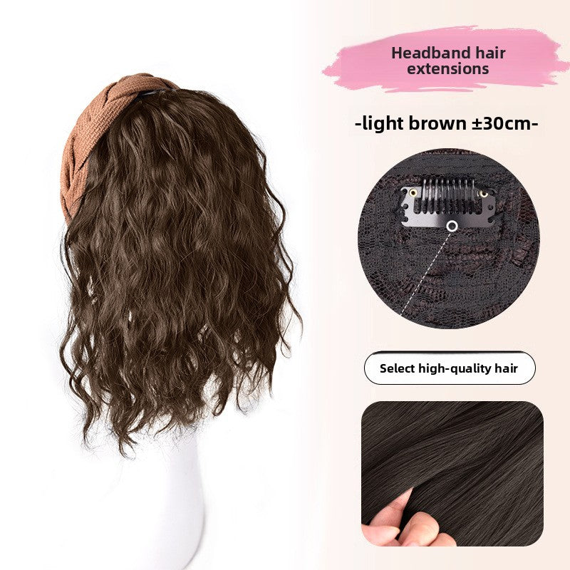 High Cranial Top brown Twist Water Ripple Half-head Cover