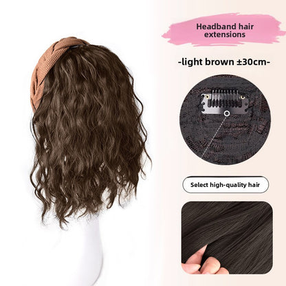 High Cranial Top brown Twist Water Ripple Half-head Cover