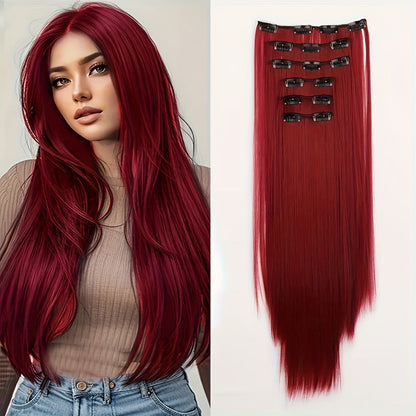 Fashion long straight hair wig piece