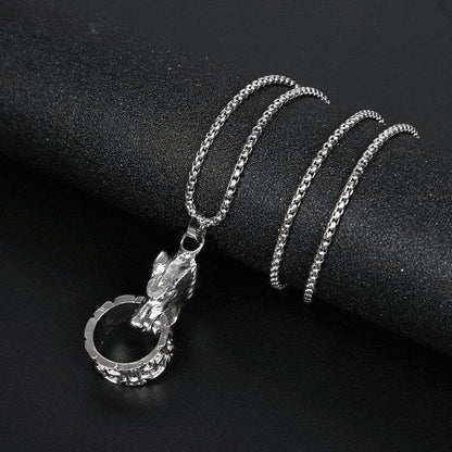 Hip-Hop Wolf Head Fingerring Necklace - Price Value Store