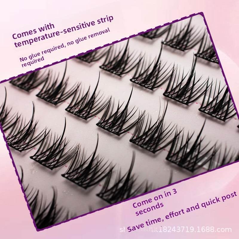 Glue-Free Self-Adhesive False Eyelashes, 10 Rows, Cross/Thick/Natural Styles - Price Value Store