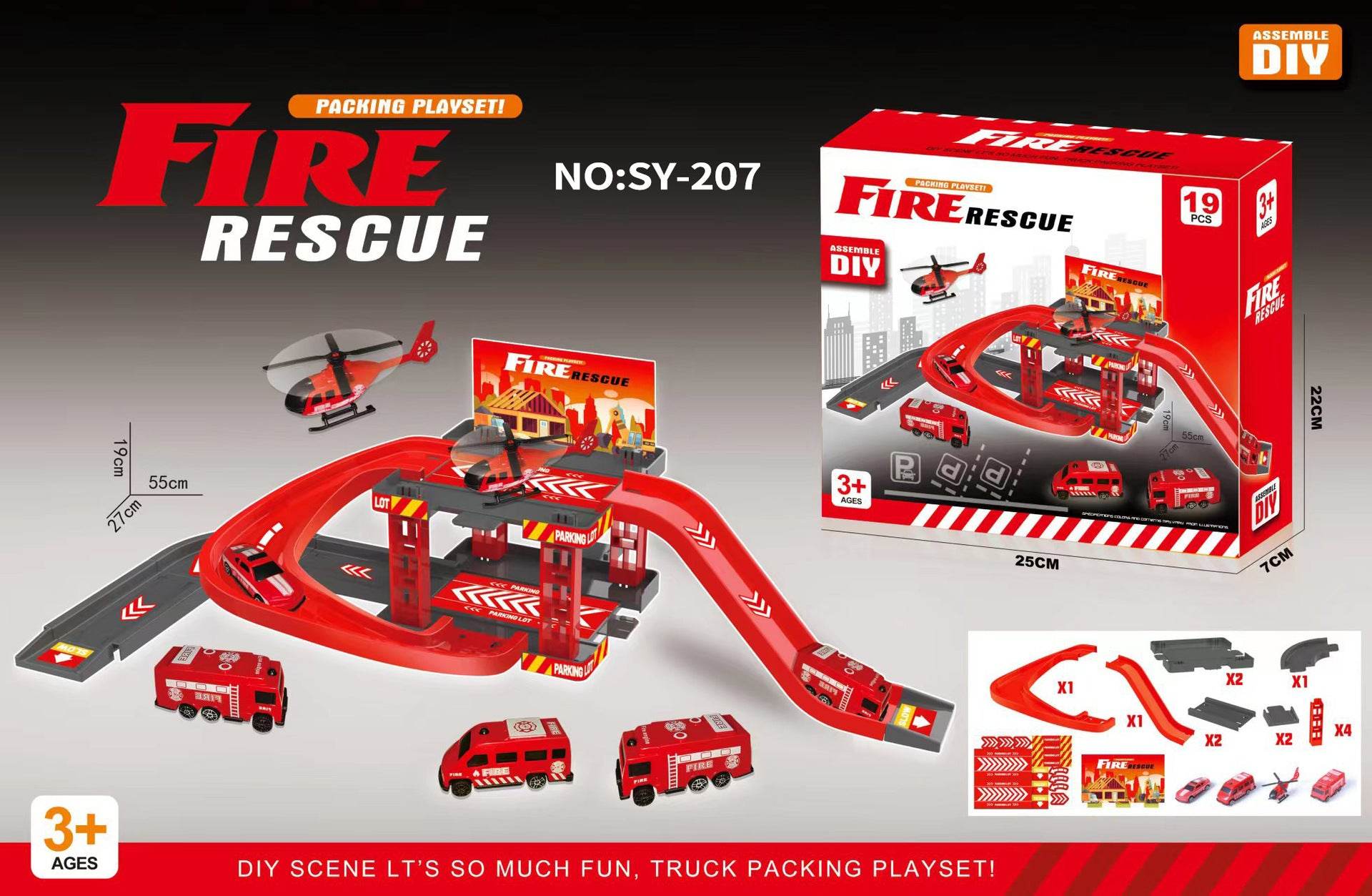 Assembled fire-fighting track toy - Price Value Store