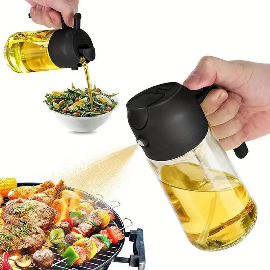 470ml Oil Sprayer 2 in 1 Glass Kitchen Oil Bottle for Home Use - Price Value Store