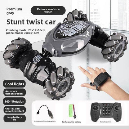 Gesture Induction Deformation Remote Control Car Children's Toy Twisted Four-wheel Drive Climbing Racing Car Boy Charged Electric Off-road Vehicle - Price Value Store