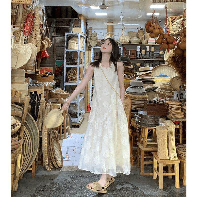 French Style Sleeveless Backless Loose A-line Dress - Price Value Store