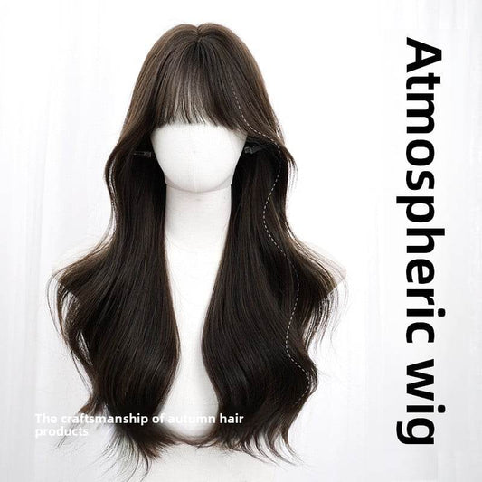 Long curly hair with bangs and a full wig - Price Value Store