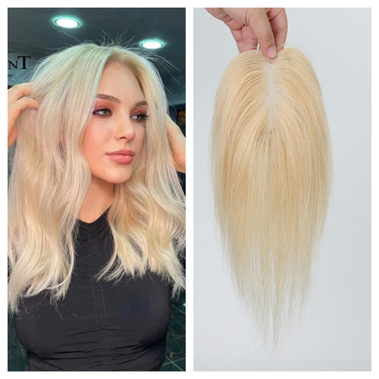 A golden wig with bangs for women