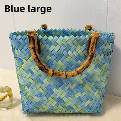 Handmade Bamboo Tote Bag Vacation - Price Value Store