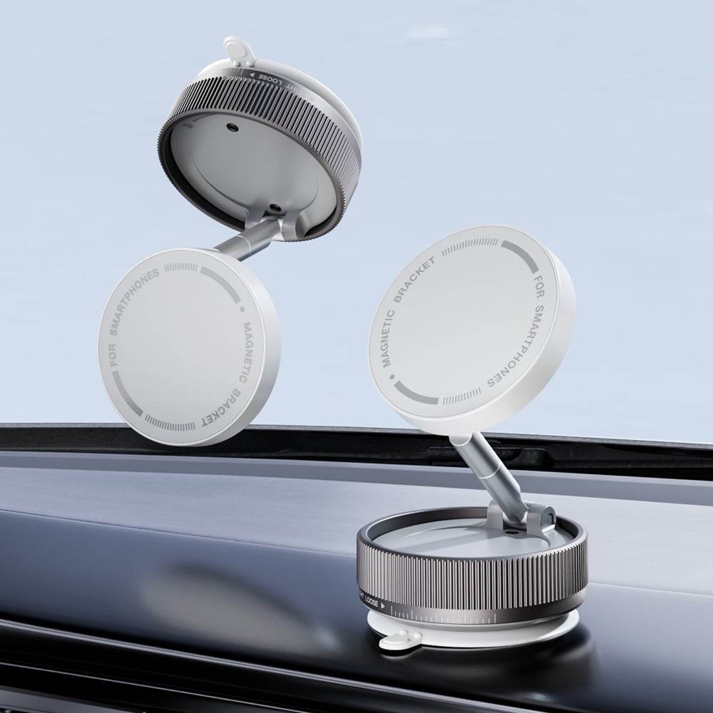 Car metal mobile phone bracket 2025 new suction cup vacuum adsorption car special navigation magnetic suction fixing bracket - Price Value Store