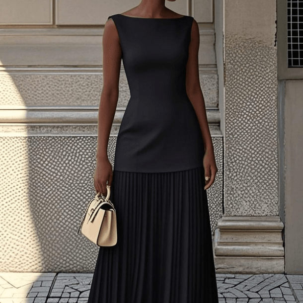 Solid-color sleeveless knitted dress - Price Value Store