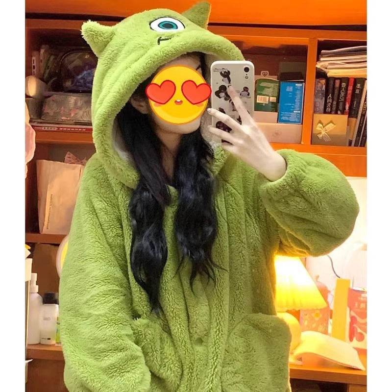 Big-eyed coral fleece pajamas - Price Value Store