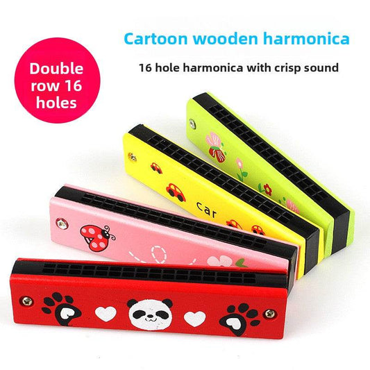 Children's wooden painted harmonica - Price Value Store