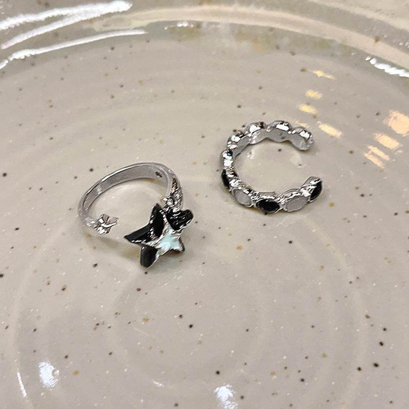 Blue Star Ring Women Premium Feeling Cat's Eye Stone Index Ring - Price Value Store