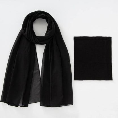 Modal Elastic Bucket Cap with Pearl Chiffon Scarf Set - Price Value Store