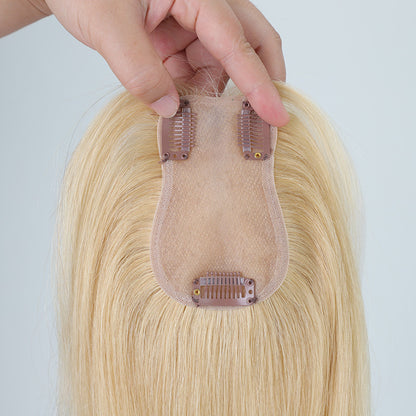 A golden wig with bangs for women