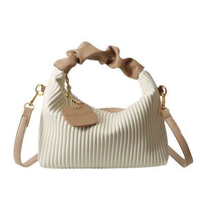 Textured vertical stripe handbag 2025 new niche design shoulder messenger bag foreign style all-match bag women's wholesale - Price Value Store