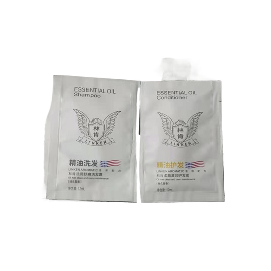 Bagged shampoo and conditioner