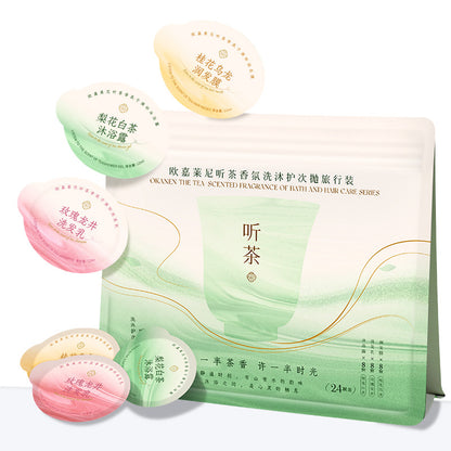 Tea fragrance bath and body care set for travel packing