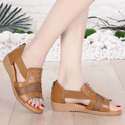 Genuine Leather Cut Out Women's Shoes - Price Value Store
