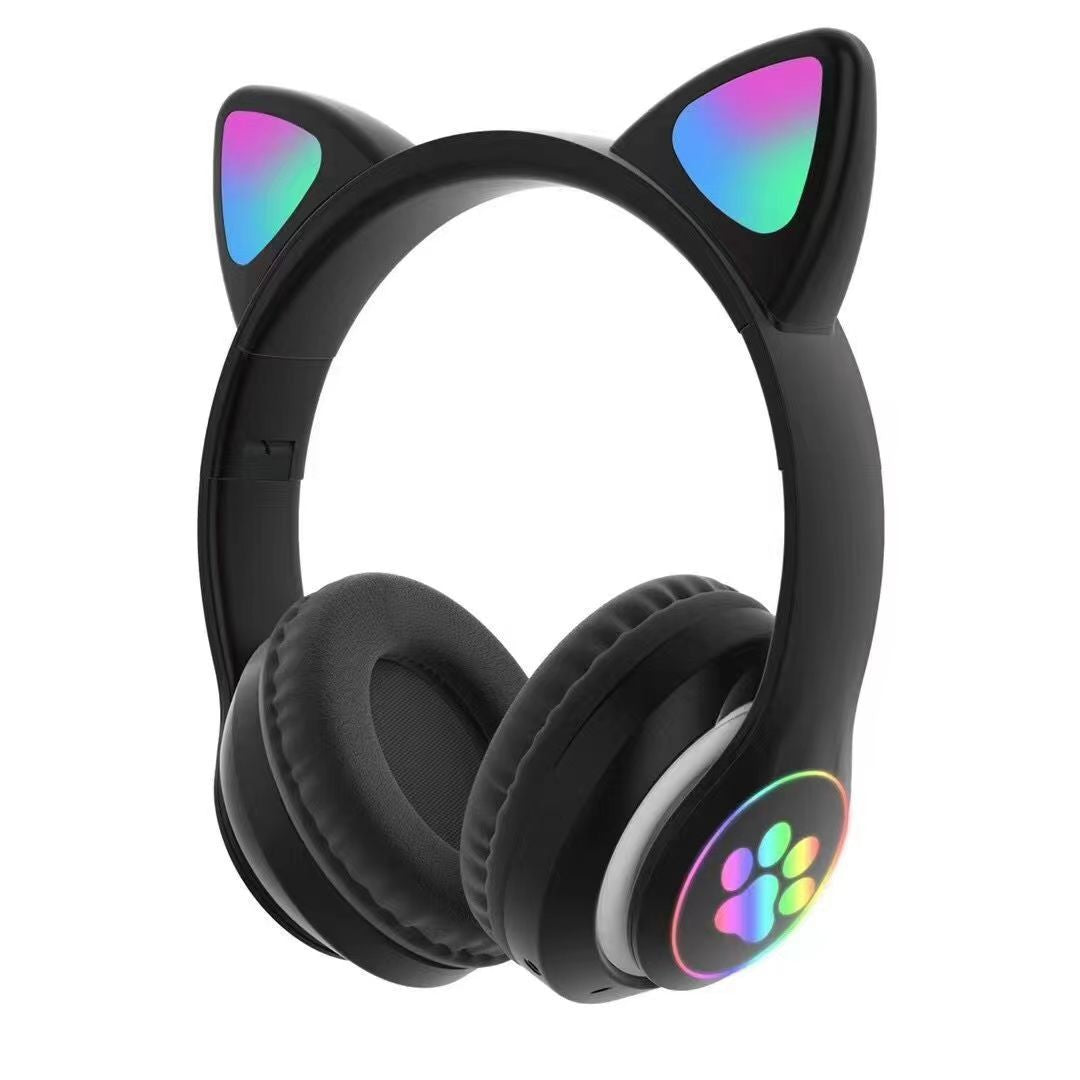 Cat Ear Bluetooth Headset with Luminous Foldable Design