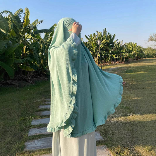 Ruffled Large Swing Turban Middle East Solid Color Large Turban - Price Value Store