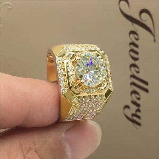 Copper micro-set artificial gemstone ring - Price Value Store