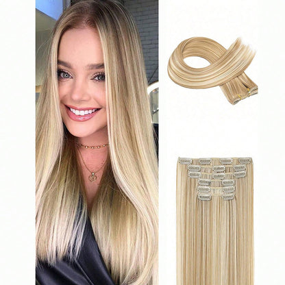 Long straight black hair wig for women