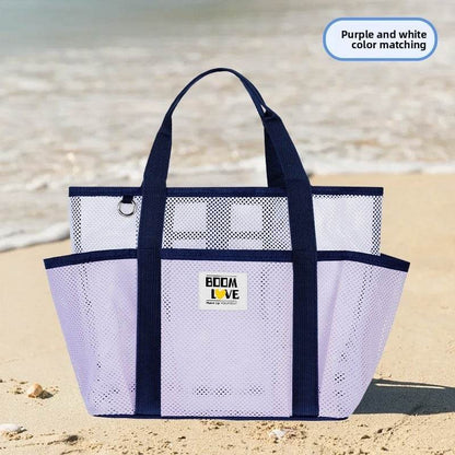 Large Capacity Foldable Mesh Beach Bag for Swimming and Travel - Price Value Store