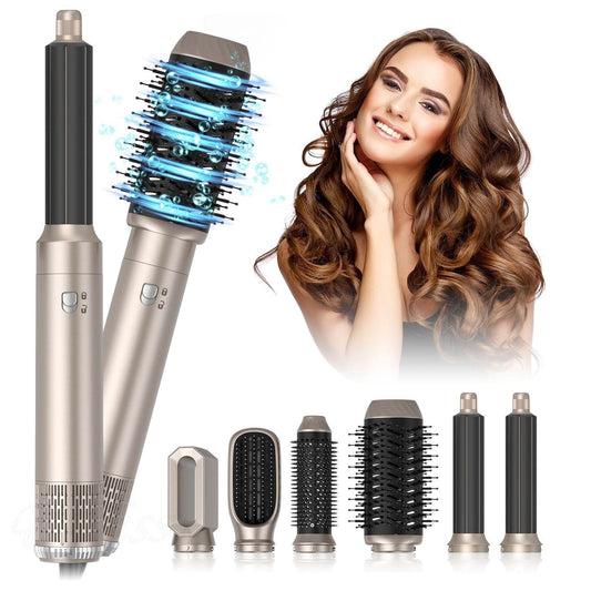 six-in-one noise reduction hair dryer, wind drum, curling iron, all-in-one hair dryer, comb straight hair - Price Value Store