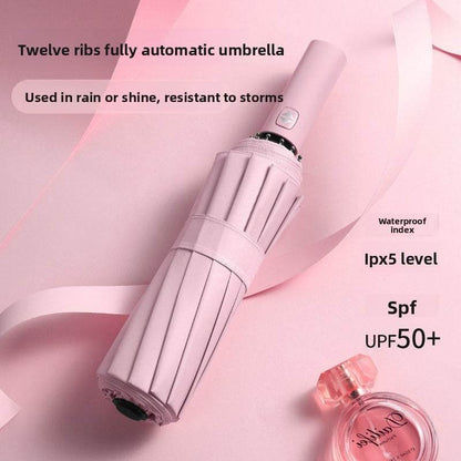 The fully automatic umbrella is suitable for both sunny and rainy days - Price Value Store