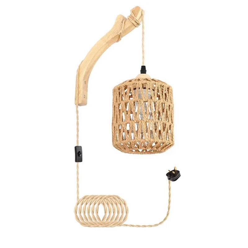 Bamboo woven bedside wall lamp - Price Value Store