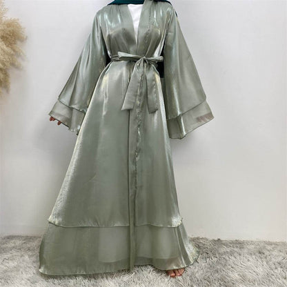 Shiny satin cardigan dress - Price Value Store