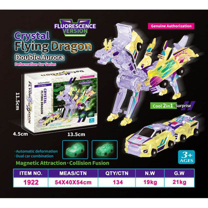 Silver-Winged Dragon Magnetic Transformable Toy Car - Price Value Store