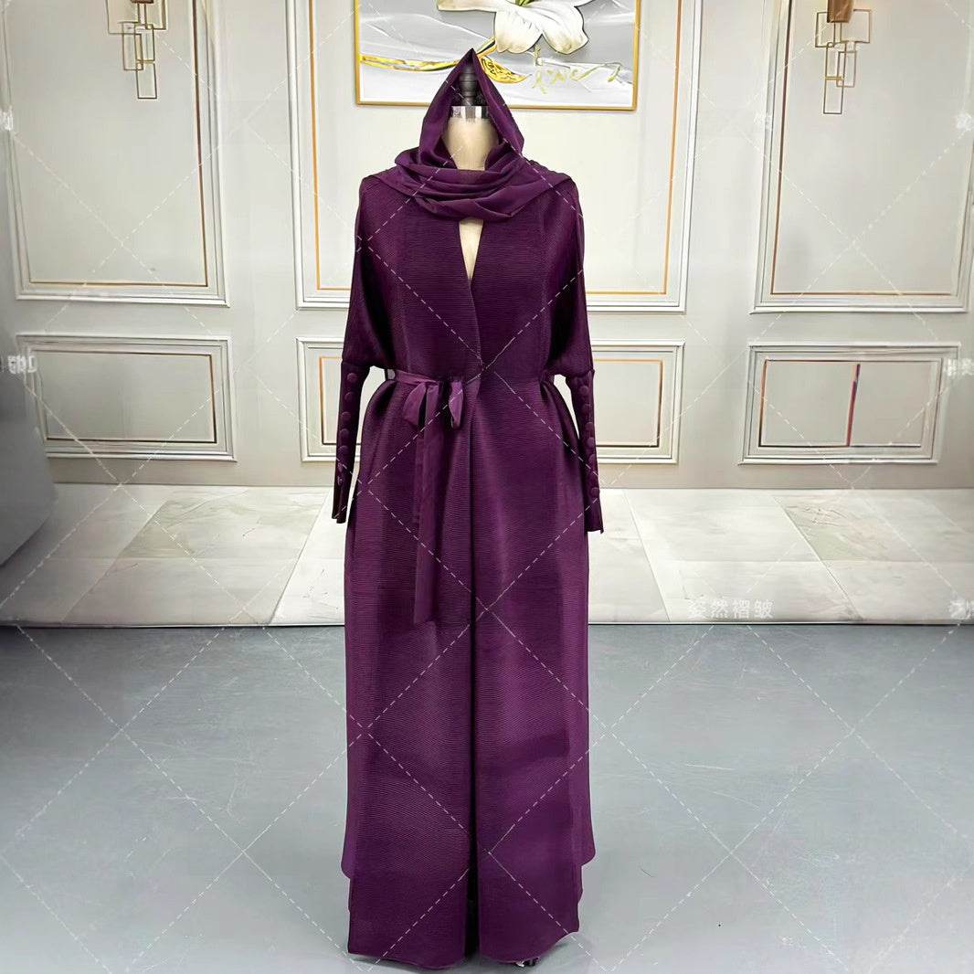 Pleated long-sleeved coat - Price Value Store