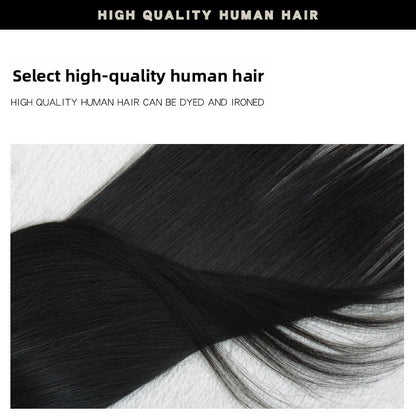 A completely real human hair invisible wig without any trace