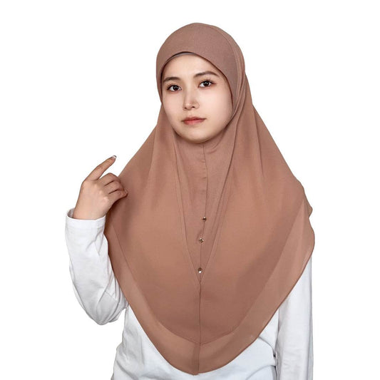 Double-layer chiffon long silk scarf headscarf - Price Value Store