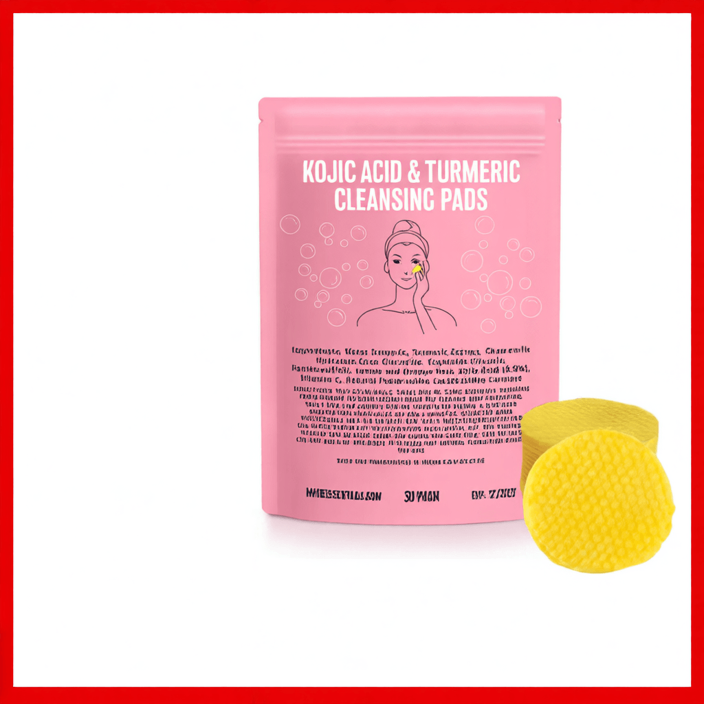 Kojic Acid Cleansing Pore Gentle Not Tight Daily Skin Care Moisturizing and Brightening Facial Turmeric Cleansing Pad - Price Value Store