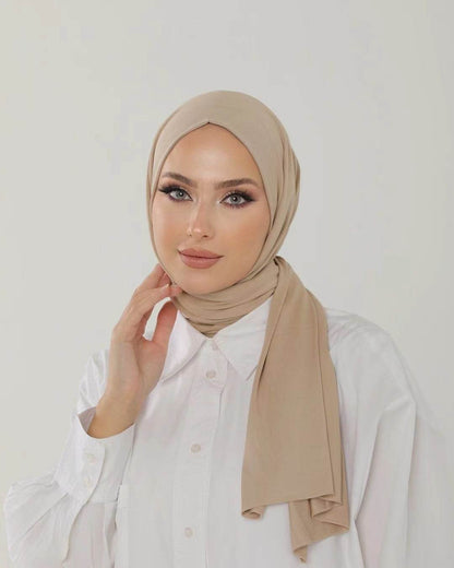 Solid-color lustrous cotton scarf for women - Price Value Store