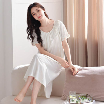 Pure cotton short-sleeved nightgown - Price Value Store