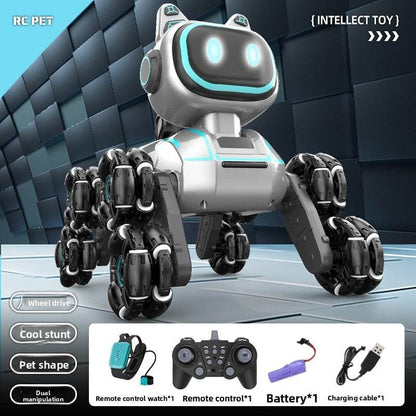 Remote-controlled eight-wheel stunt robot dog - Price Value Store