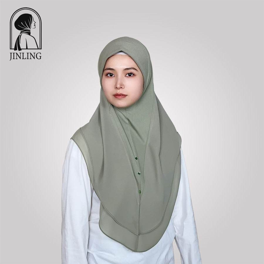 Double-layer chiffon long silk scarf headscarf - Price Value Store