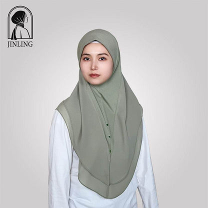 Double-layer chiffon long silk scarf headscarf - Price Value Store