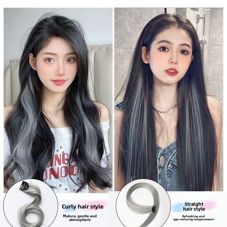 Highlight dyed wig pieces for women's long straight hair