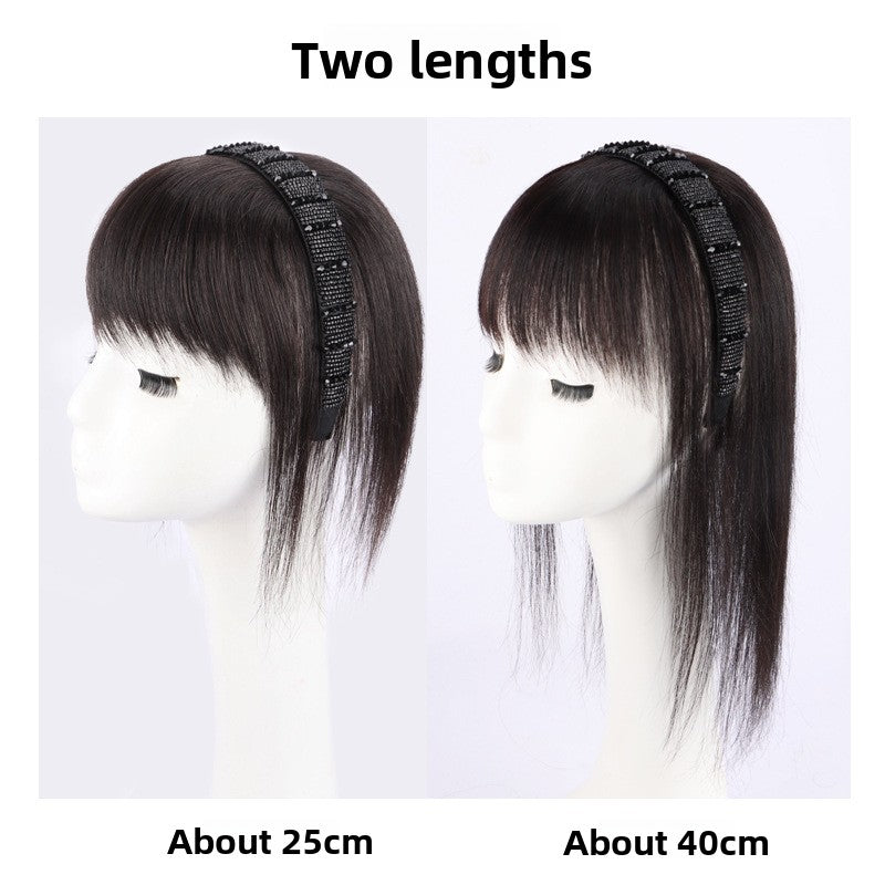 Real hair wig hair band bangs one