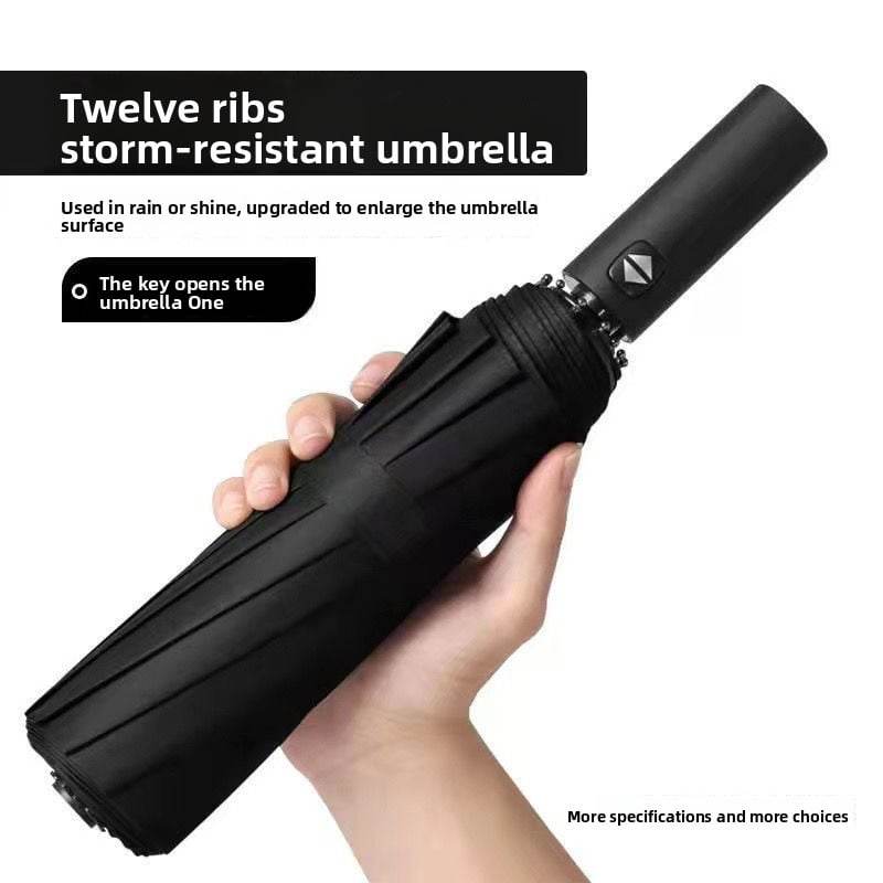 The fully automatic umbrella is suitable for both sunny and rainy days - Price Value Store